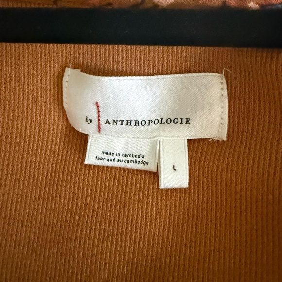 By Anthropologie Annette Waffle Knit Floral Sleeve top size Large - Picture 6 of 7